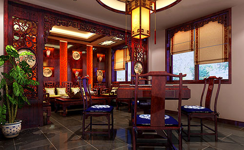 鼎城古典中式风格茶楼包间设计装修效果图